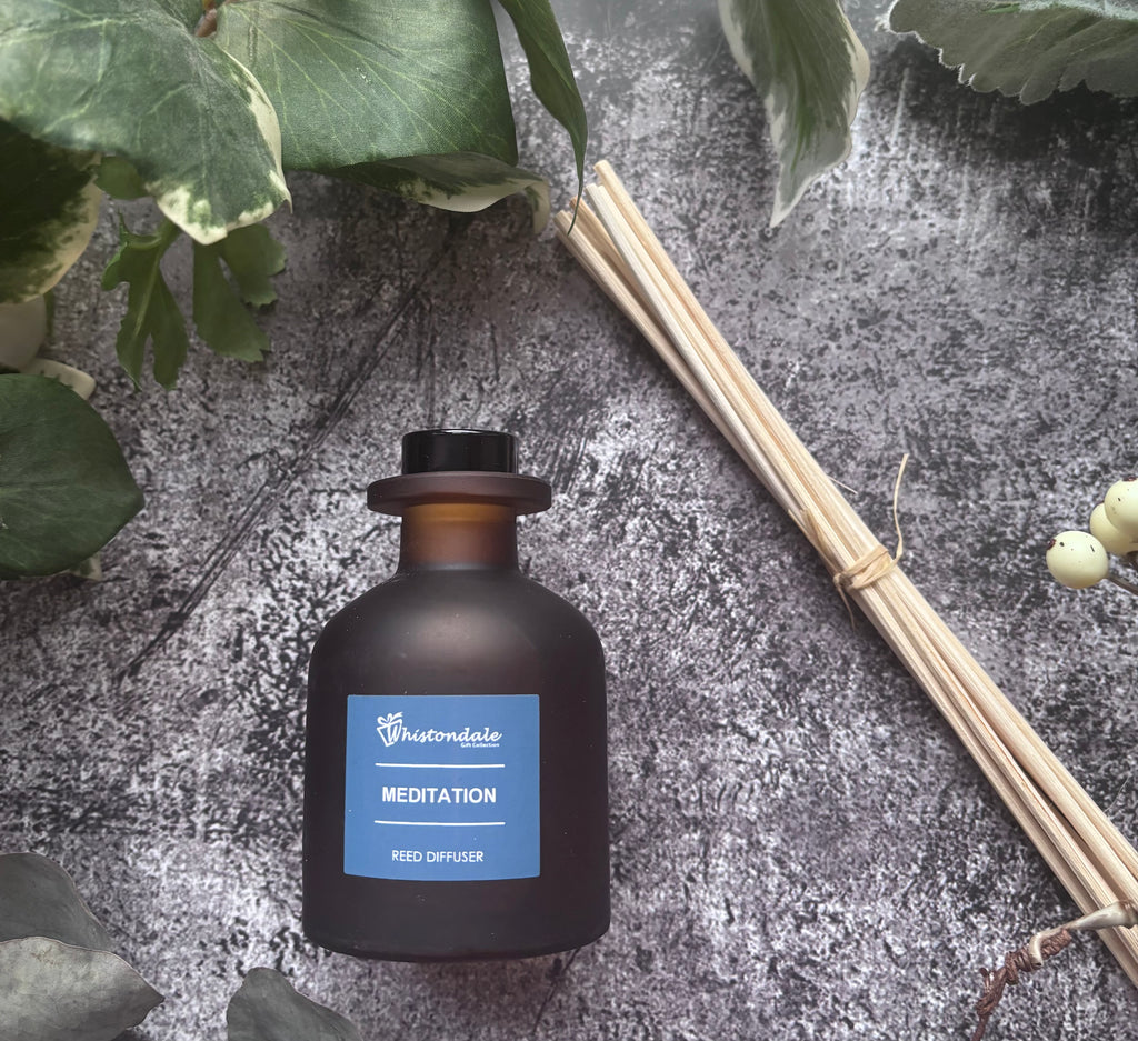 Amber Frosted Tulip Bottle Reed Diffuser - Meditation