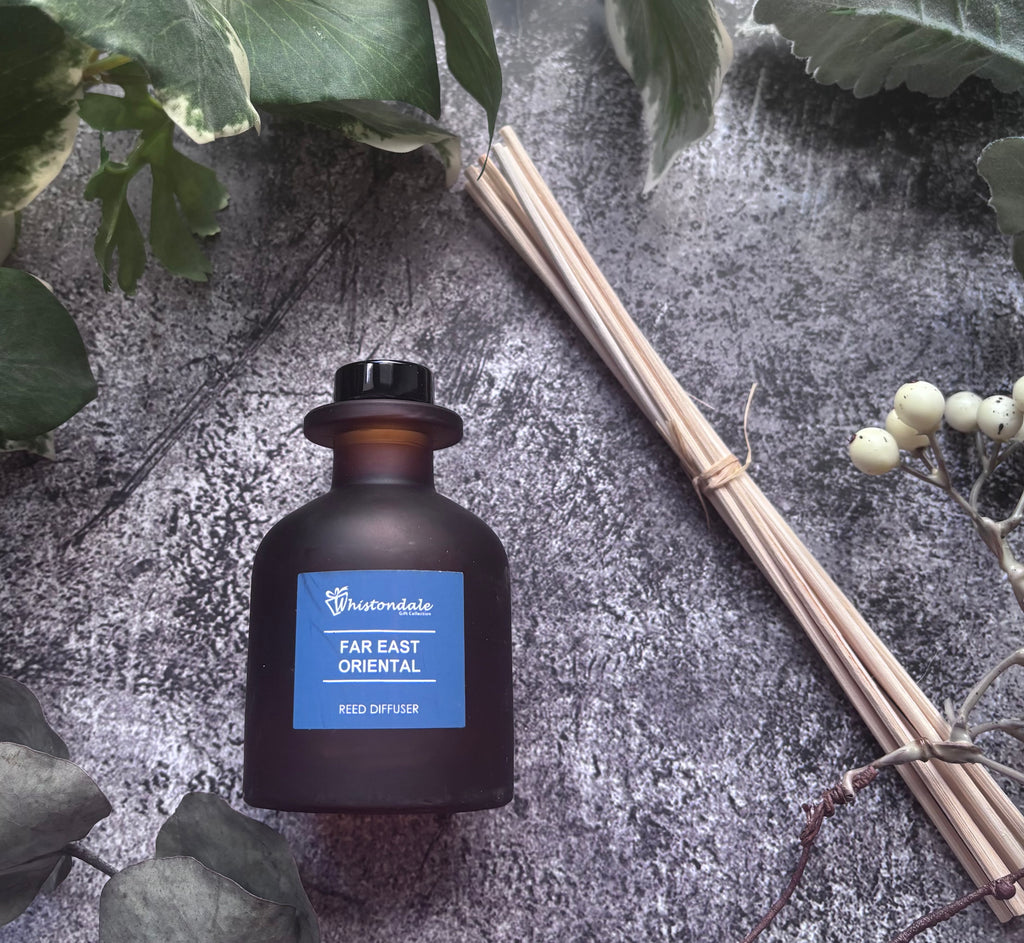 Amber Frosted Tulip Bottle Reed Diffuser - Far East Oriental