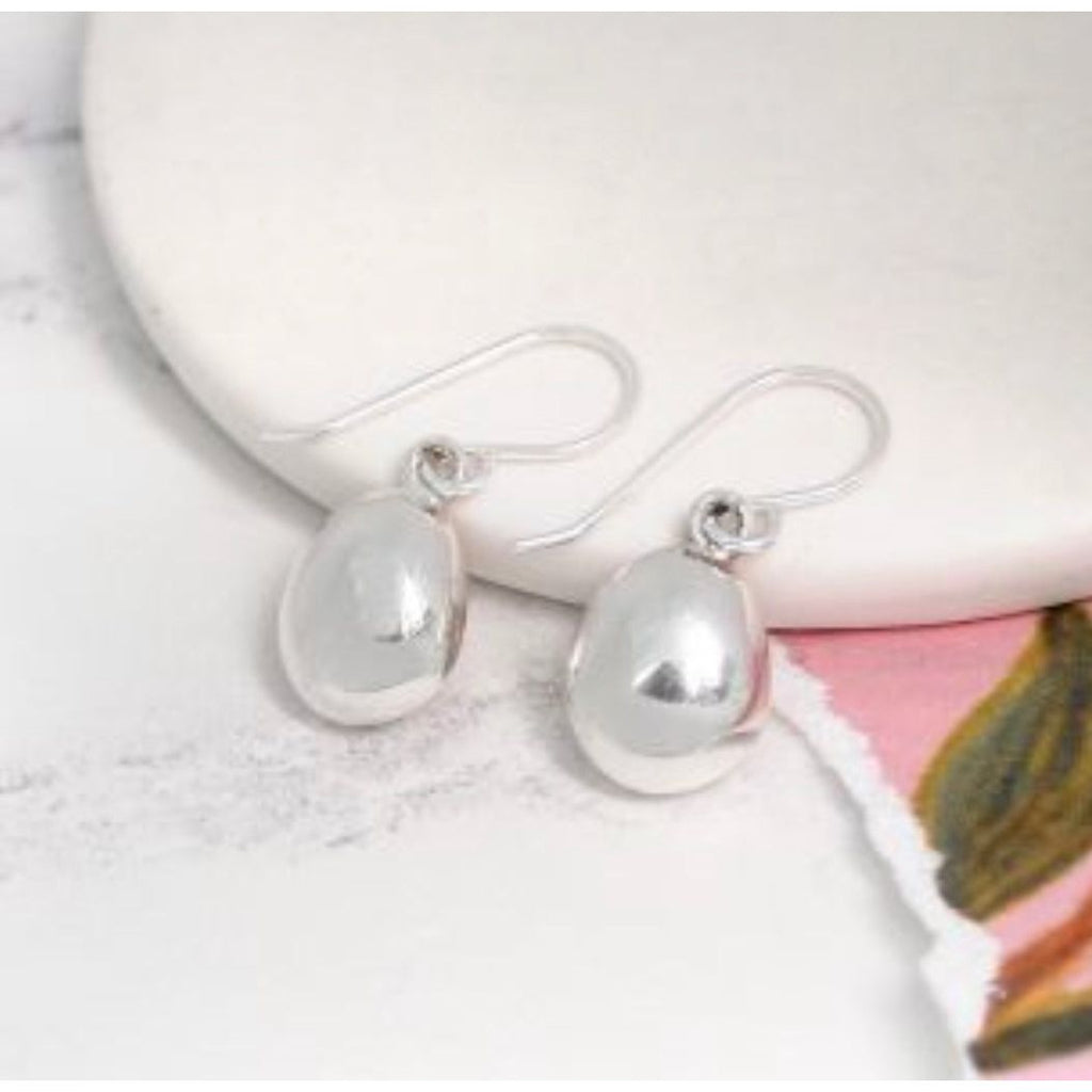 Sterling Silver Pebble Drop Earrings