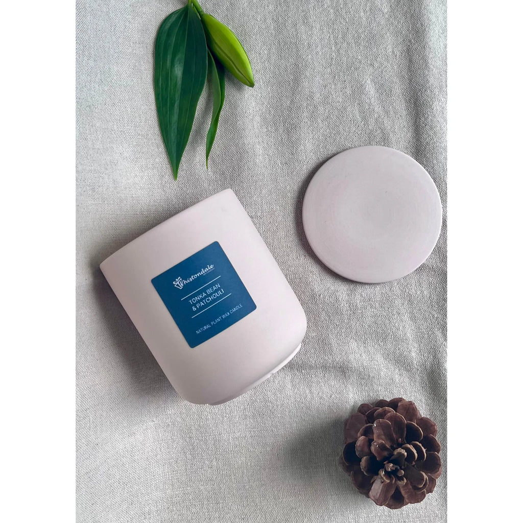 Ceramic Candle Pot - Tonka Bean & Patchouli