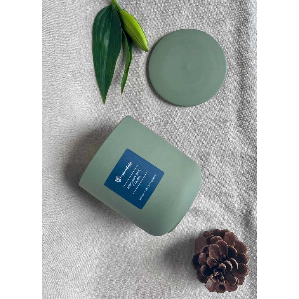 Ceramic Candle Pot - Rosemary, Sage & Thyme