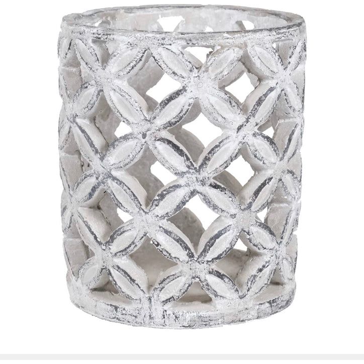 Geometric Stone Candle Holder - Medium