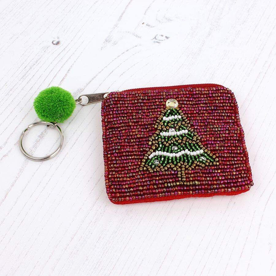 Mini Beaded Christmas Tree Purse
