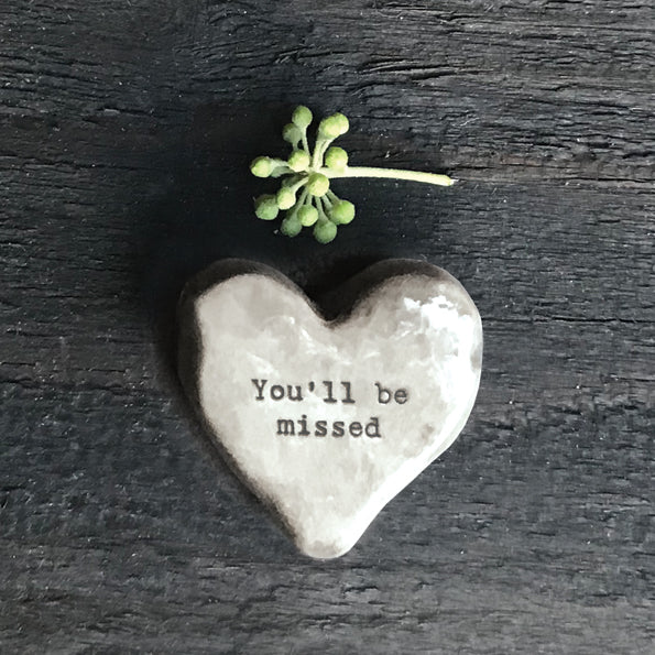 Rustic Heart Token - Youll Be Missed