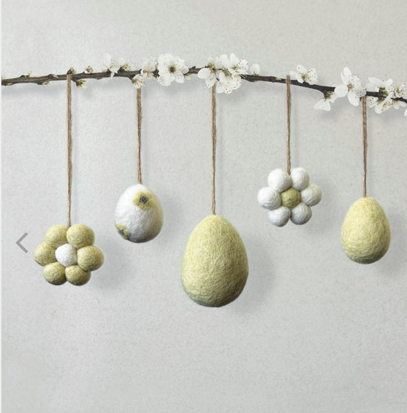Plain Felt Egg in Yellow - Easter Decoration