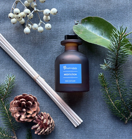 Amber Frosted Tulip Bottle Reed Diffuser - Meditation