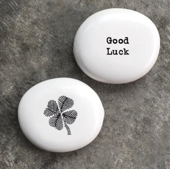 Porcelain pebble-Shamrock/Good luck