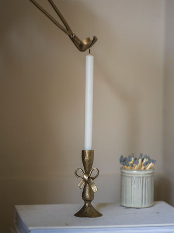Antique Brass Finish Bow Candle Holder with 6 candles
