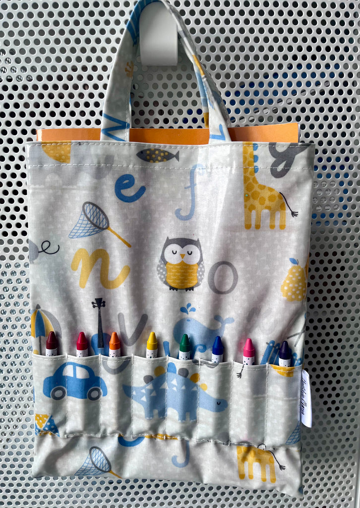 Children’s Crayon Bag - Blue & Yellow Mix