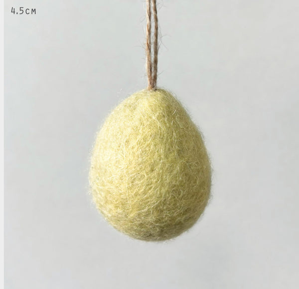 Plain Felt Egg in Yellow - Easter Decoration