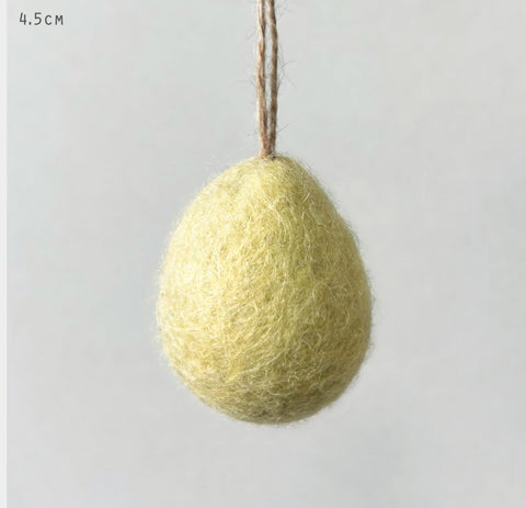 Plain Felt Egg in Yellow - Easter Decoration