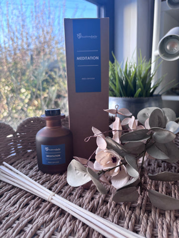 Amber Frosted Tulip Bottle Reed Diffuser - Meditation