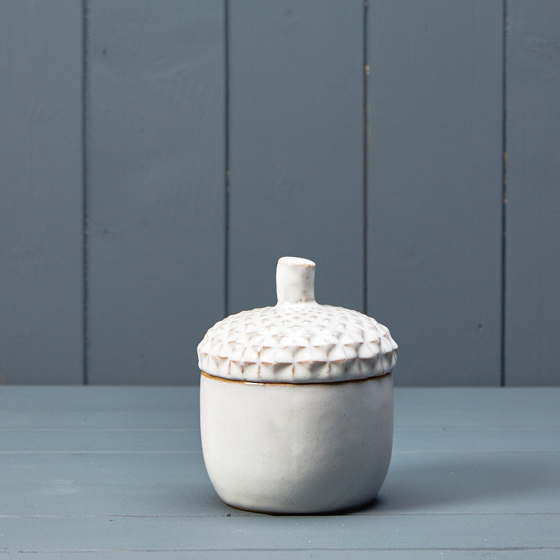 Ceramic Acorn Storage Pot