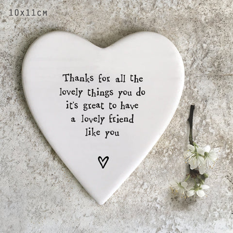 'Thanks for all the lovely things you do’ Porcelain Coaster
