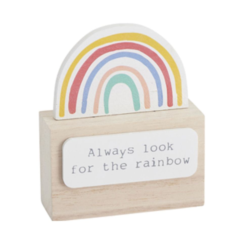 'Always Look for the Rainbow' Wooden Sign