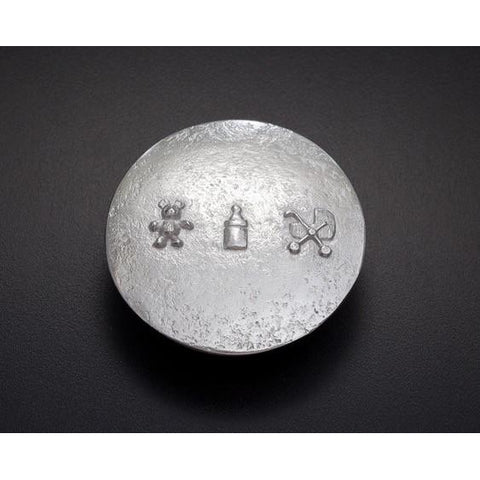 Hand Cast Pewter Baby Trinket Box