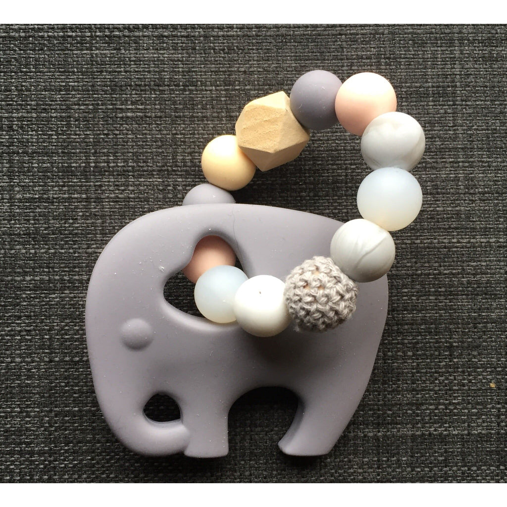 Elephant Baby Teether - Grey
