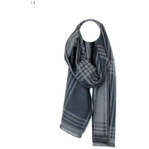 Men's Black & Grey Soft Feel Striped Winter Scarf
