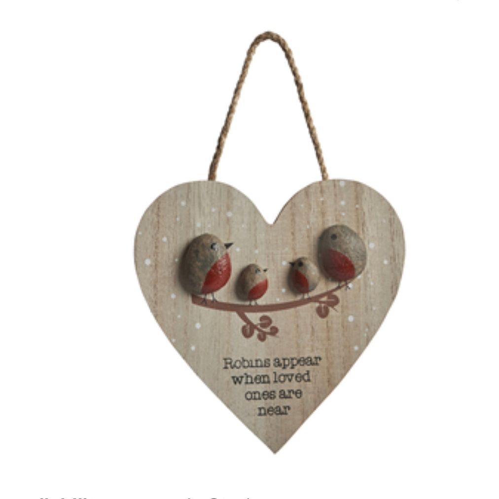 Robins Appear Wooden Heart