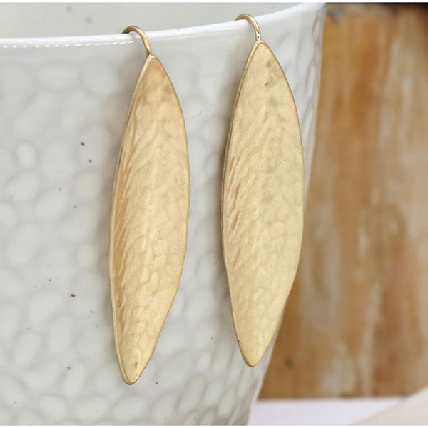Elegant Golden Long Leaf Earrings