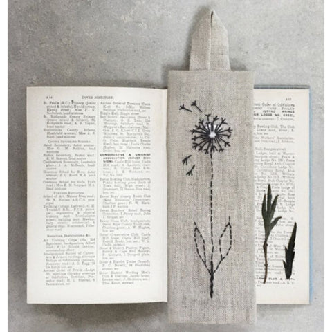 Linen Dandelion Book Mark