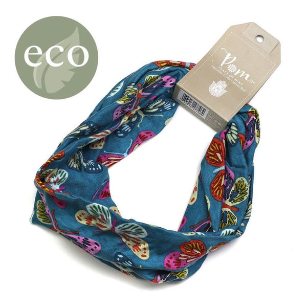 Multi-way Jersey Snood - Aqua Butterfly Print