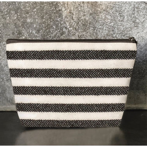 Cosmetic bag-Wide black stripes
