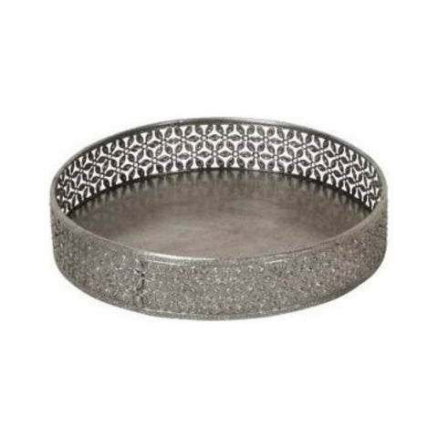 Floral Iron Round Tray