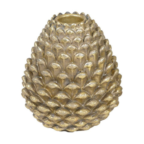 Gold  Pinecone Candle Holder