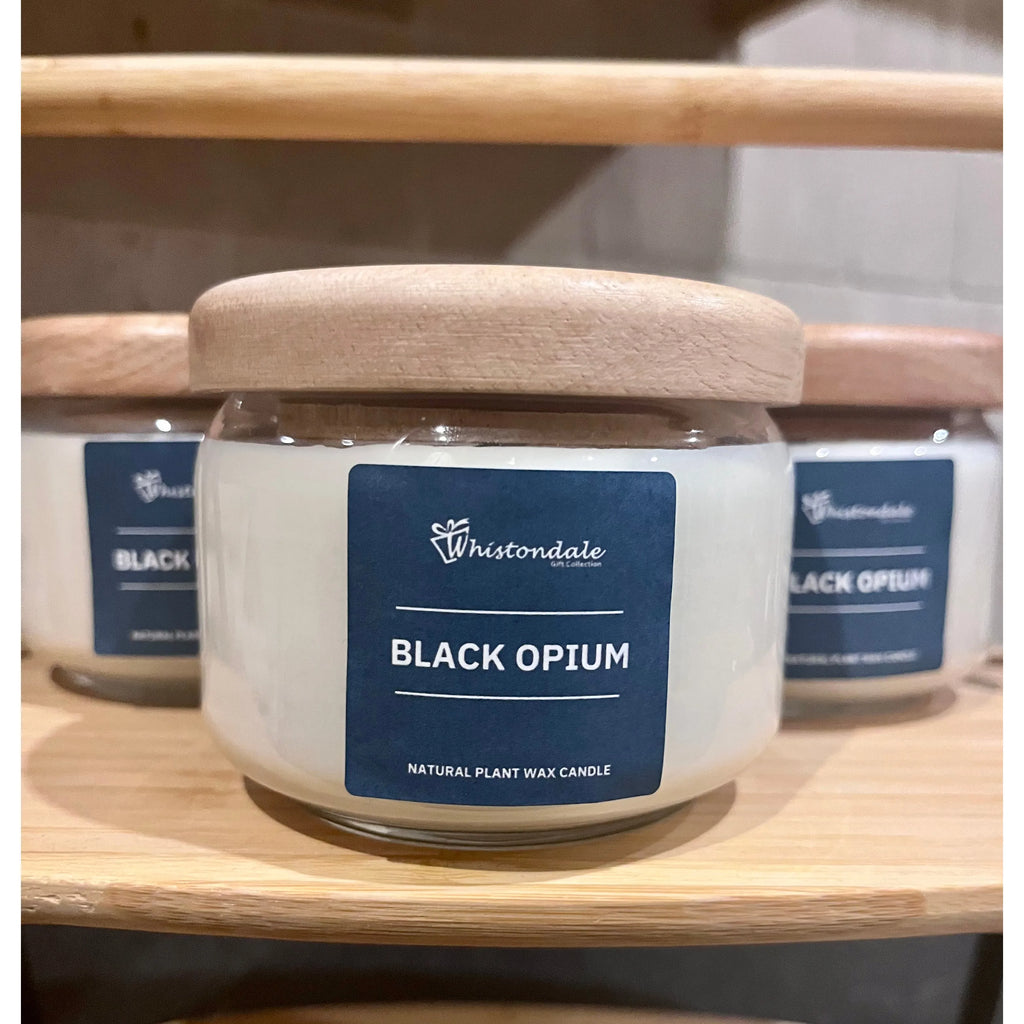 Natural Pop Jar with Wooden Lid - Black Opium