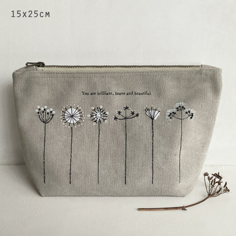 Linen cosmetic bag-Hedgerow