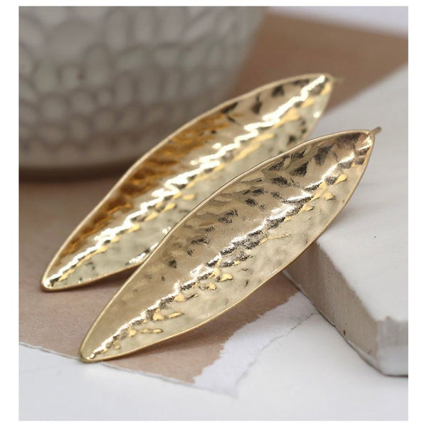 Elegant Golden Long Leaf Earrings