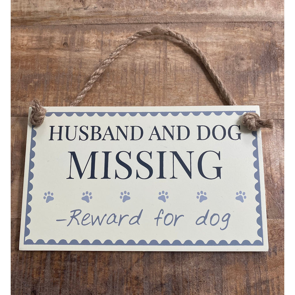 Husband & Dog Missing Sign