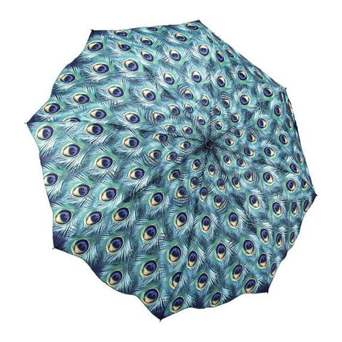 Peacock Themed Folding Style Umbrella