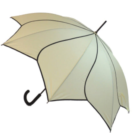 Beige Swirl Walking Stick Style Umbrella